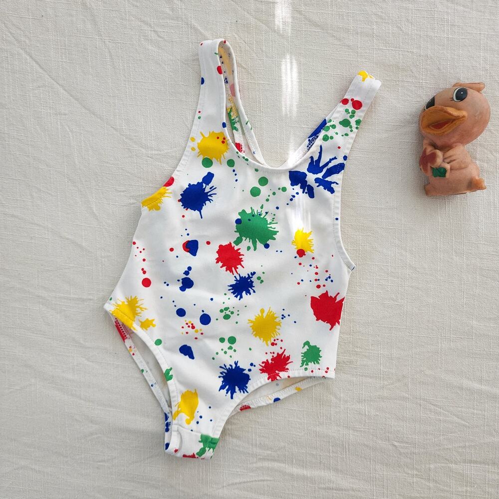 Vintage Paint Splatter Swimsuit 18-24 months